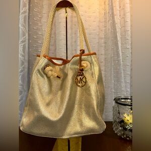 MICHAEL KORS Marina canvas rope tote.